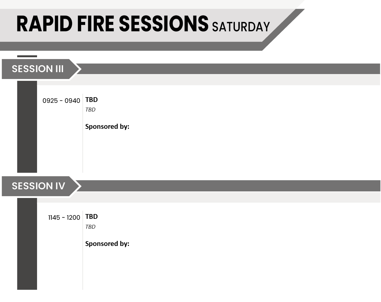 Saturday Rapid Fire Sessions